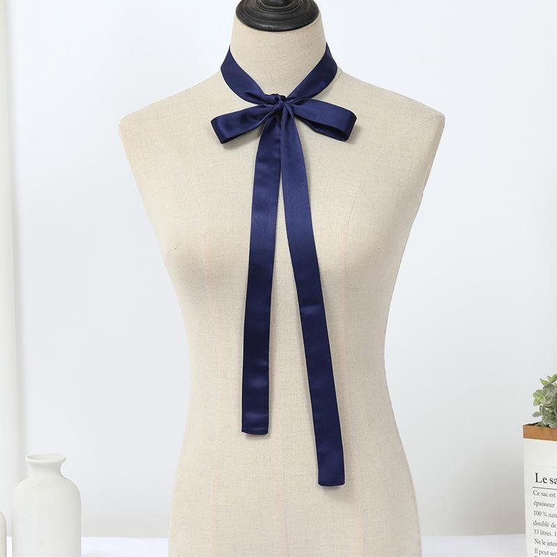 Versatile Solid Color Narrow Scarf: Neckerchief, Hairband, Waistband, and Ribbon Accessory