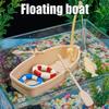 Plastic Floating Plastic Boat Mini Simulated Boat Ornaments Fishing Boat Model  Aquarium Landscape
