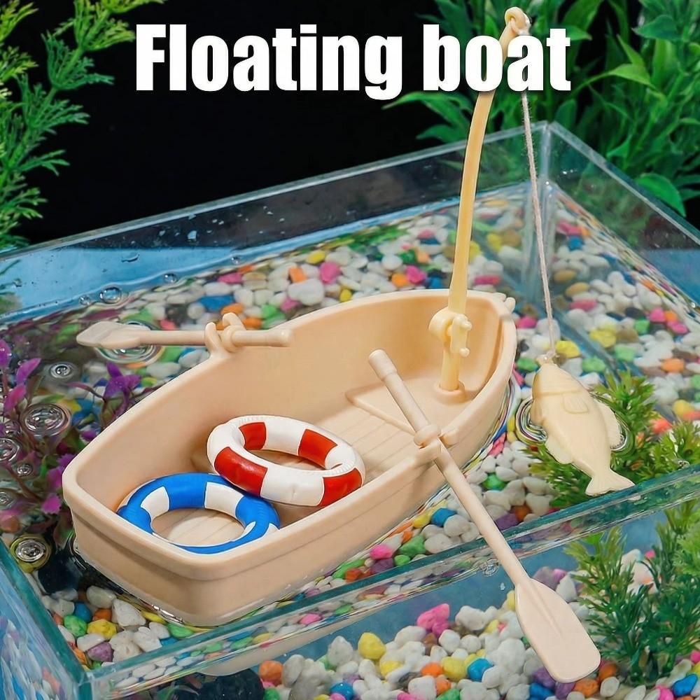 Mini Fishing Boat Model Nautical Style Simulated Boat Ornaments  DIY Home Ornament