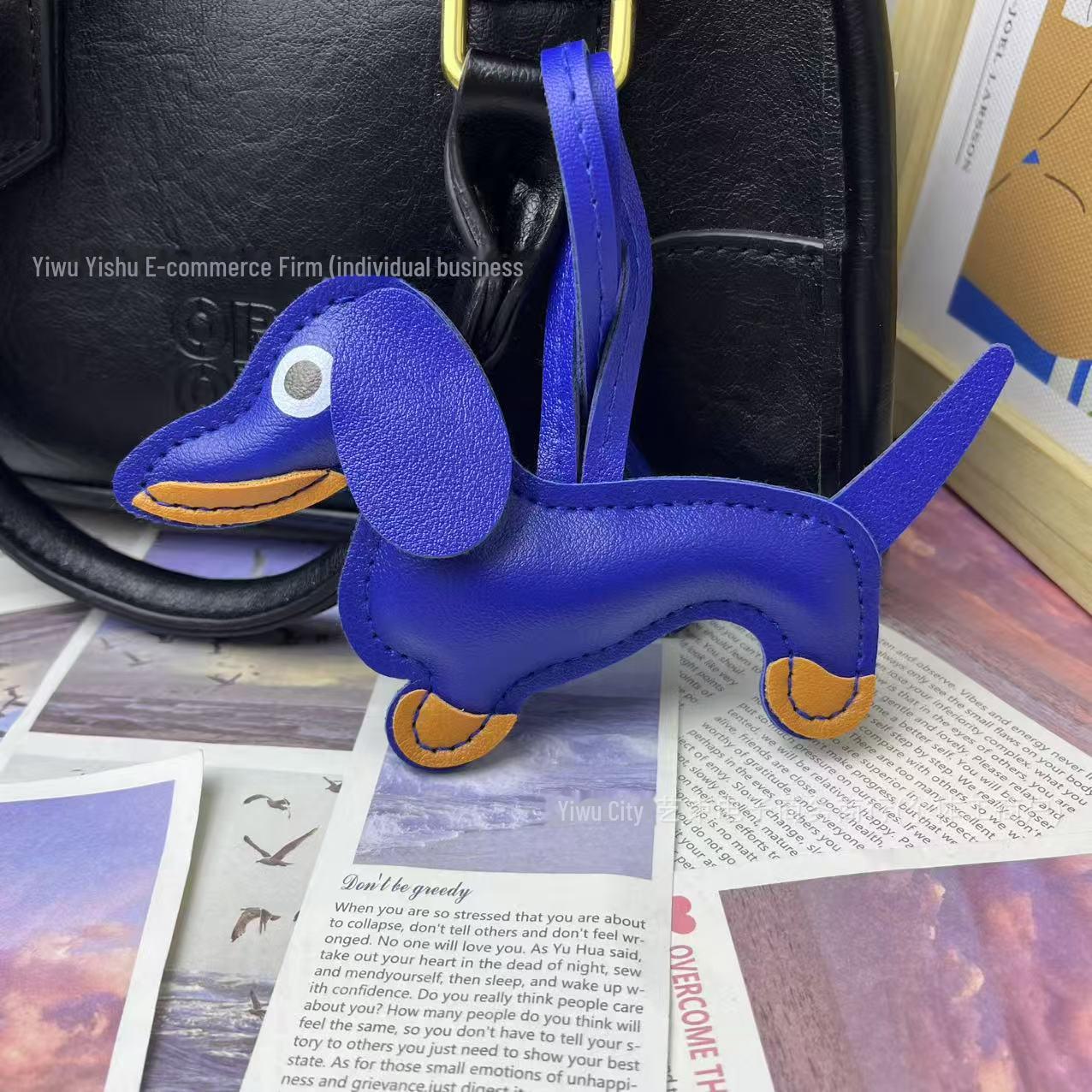 

Брелок із цуценям такси: Кулон «Милий песик» для сумок та машинок – ідеальний креативний подарунок королівський синій колір