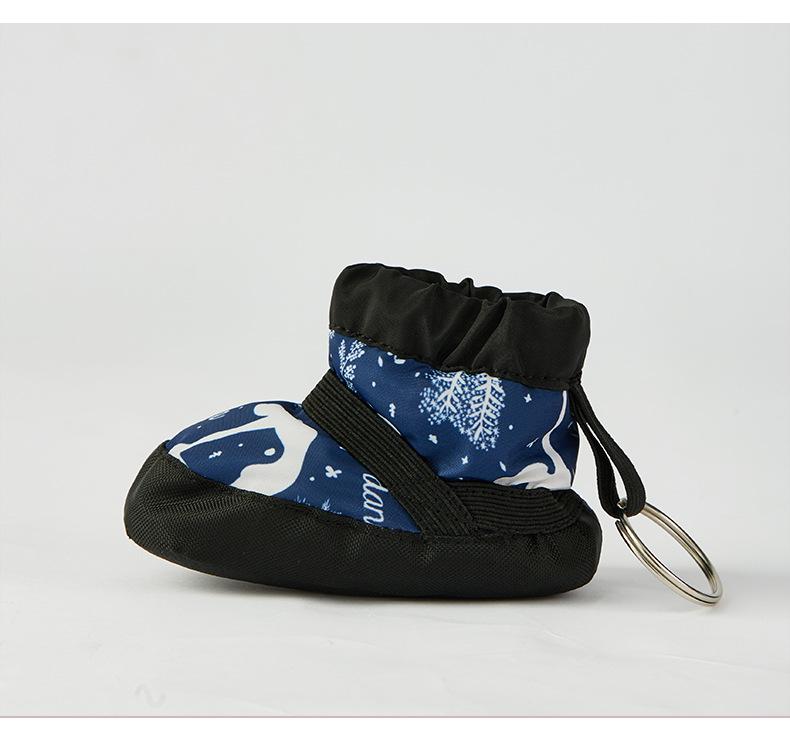 Ballet Warm Plush Keychain Dance Shoes: Women's Velvet Quilted PU Practice Shoes