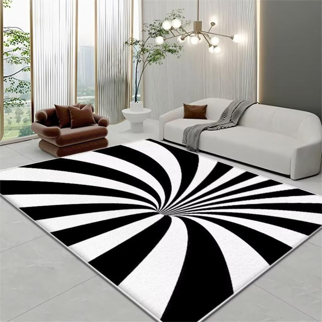 3D Stereoscopic Visual Square Living Room Carpet Illusions Trap Pattern Entry Bedroom Coffee Table Floor Mat