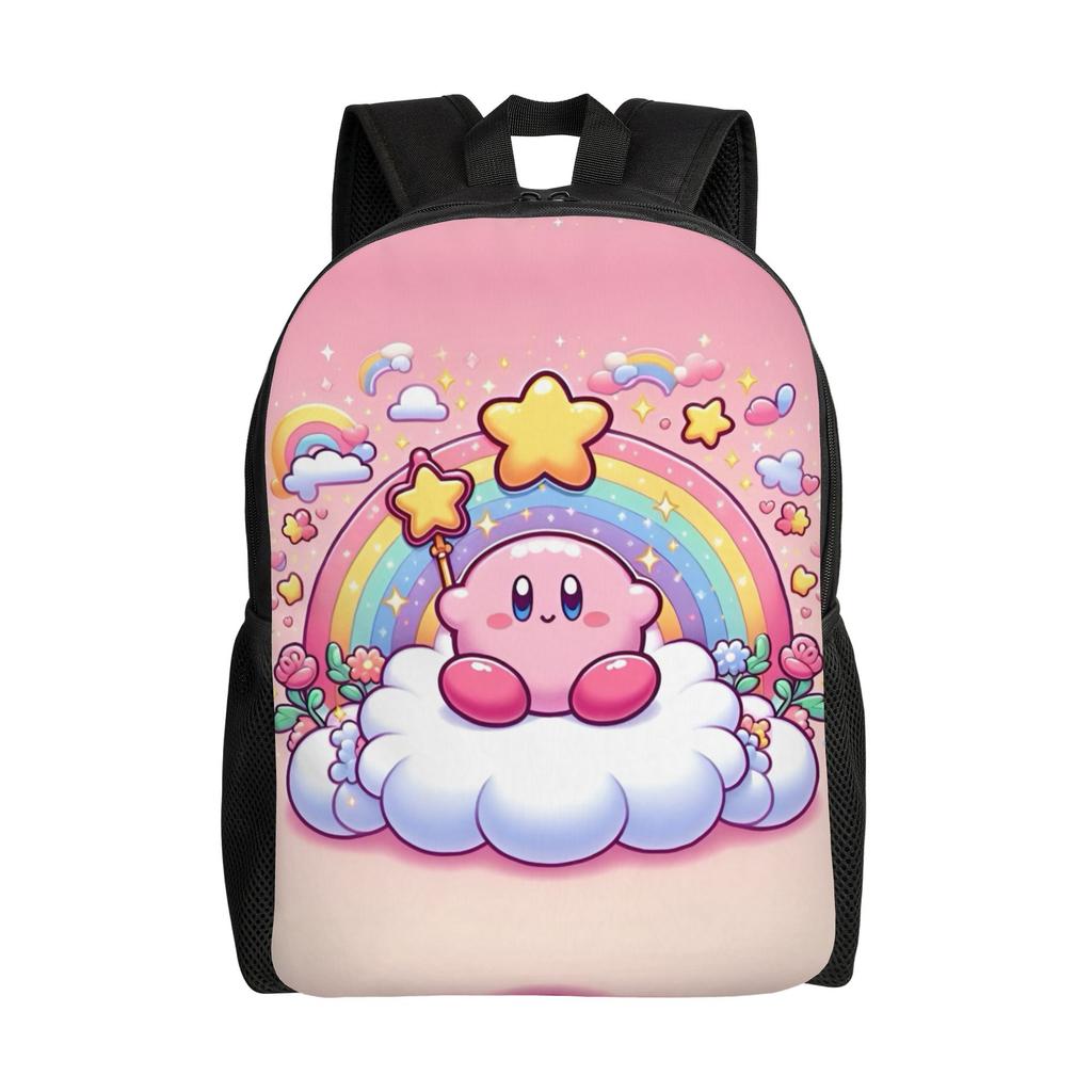 K-Kirbys Laptop-Rucksack Damen Herren Mode Buchtasche für College Schule Studenten Cartoon Tasche