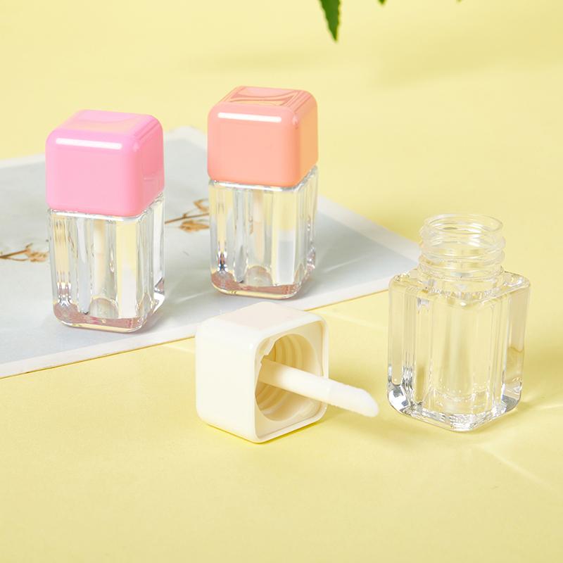 1Pc 5Ml Empty Lip Gloss Tube Clear Mini Refillable Lip Balm Bottles With Rubber Inserts