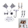 3/4/7Pcs Dalmatian Puppy Costume Set Animal Fancy Dress Costume Kit Accessories for Christmas Halloween Cosplay Party