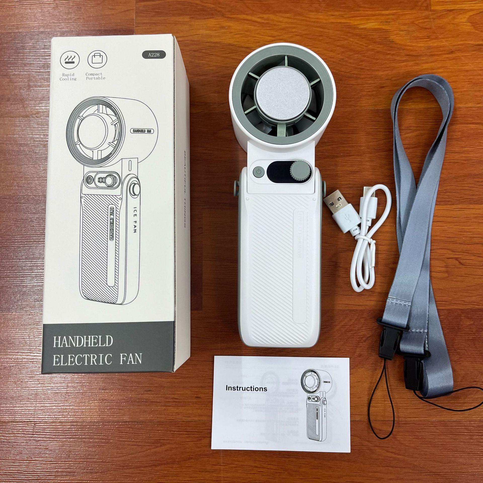 A228 Neck-Hanging Foldable Fan: Sweat-Proof, Cross-Border, Handheld with High-Speed Charging 58*62.5*179