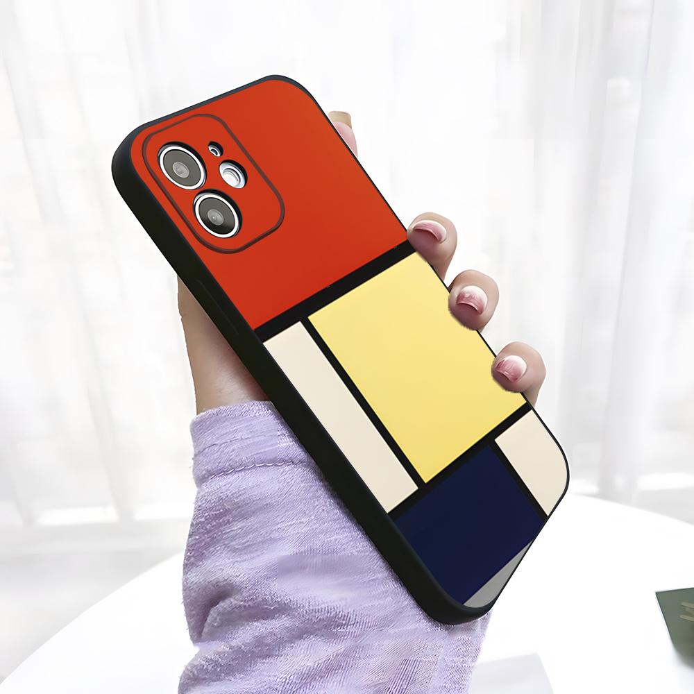 Pattern Abstract Piet Mondrian Phone Case For IPhone 17 Pro Max 15 Pro 16 14 Plus 12 13 Mini 11 Pro Shockproof Soft Cover