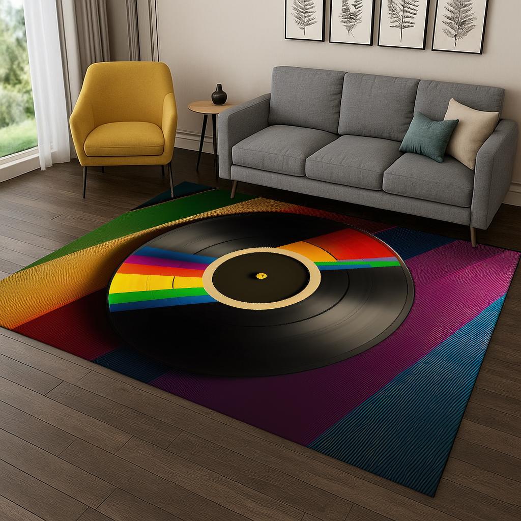 DJ Screen Record Music Carpet Rug Floor Mat for Living Room Sofa Home Bedroom Kitchen Doormat Decor,Playroom Non-slip Area Rug