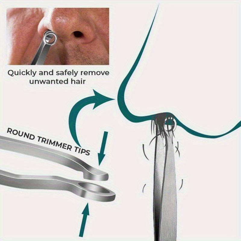 1pc Nose Hair Trimming Tweezers, Round Head, Multifunctional Water Resistant