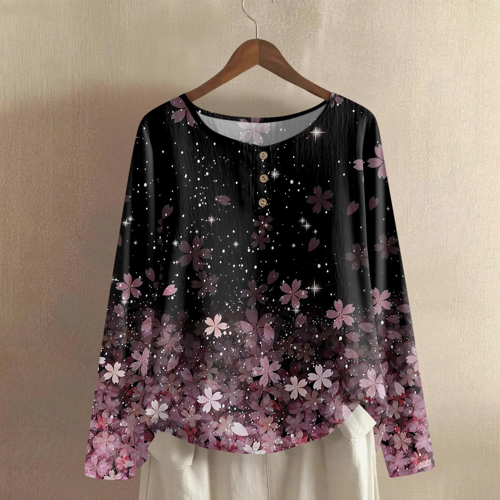 

Женская модная и повседневная рубашка с длинным рукавом, круглым вырезом, однотонная, из хлопка и льна, блузка-топ XL розовый