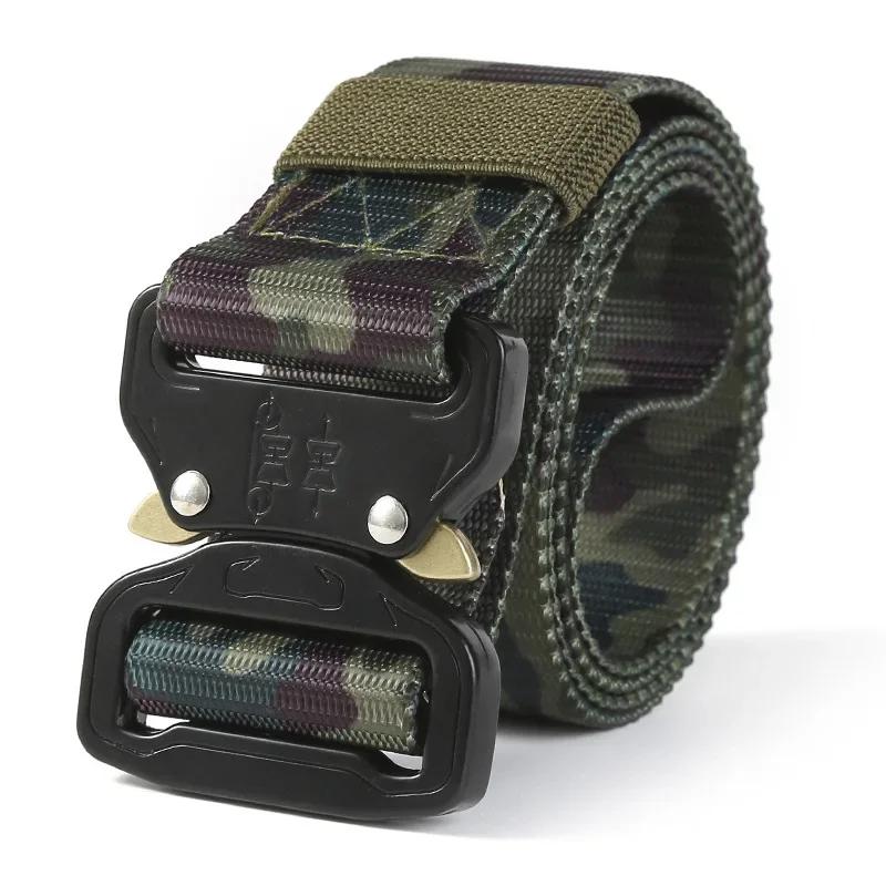 Men's - Belt Multifunctional Buckle Nylon Belt Marine Canvas Belt Metal Buckle Outdoor Hunting Camouflage Belts for Men