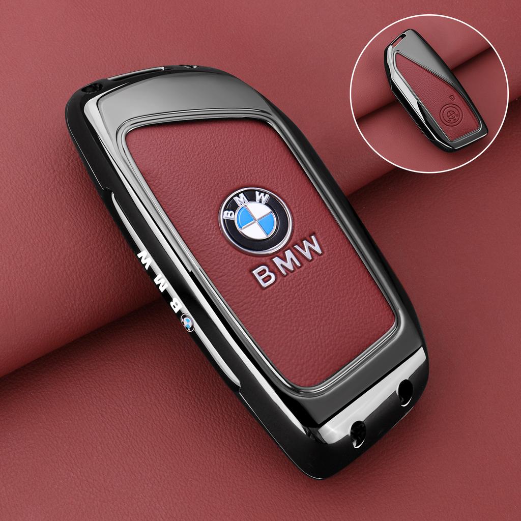Hot 2025 Zinc Alloy Leather Car Key Case Fob Cover Shell for BMW Series 7 735i 740Li X7 X1 U11 2023 I7 G07 LCI XM 2024 2025 Acce