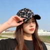 Women Embroidery Flower Baseball Cap Shiny Rhinestone Small Floral Peaked Hat Female Girl Spring Summer Outdoor Sunshade Hats
