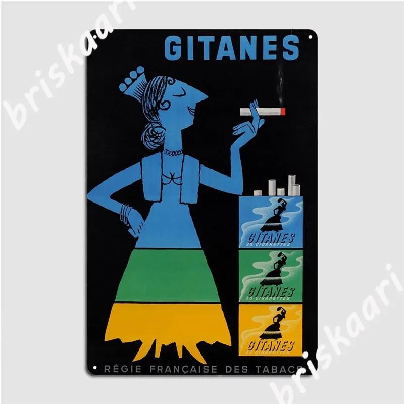 

Gitanes Цигарки Металева Табличка Постер Картина Декор Стіна Печера Друк Вітальня Олов яний Знак Постер 20x30cm
