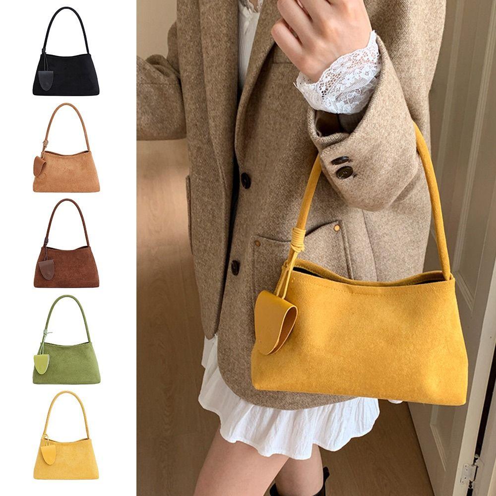 Trendy Multicolor Shoulder Bag PU Frosted Underarm Bag Comfortable Handle Large Capacity Tote Bag Commutting