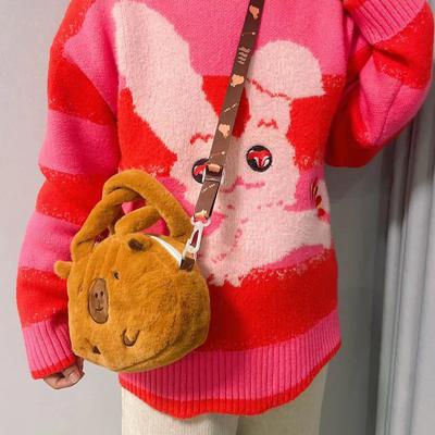 Cartoon Winter New Capybara Capybara Plush Handbag Messenger Bag Plush Toy