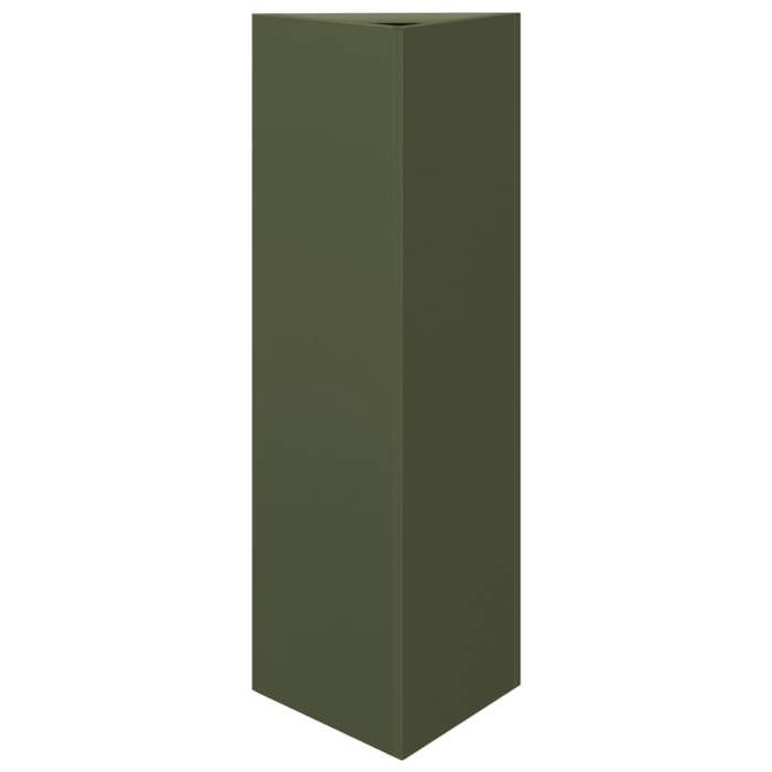 VidaXL Jardinière vert olive triangulaire 30x26x75 cm acier 851149