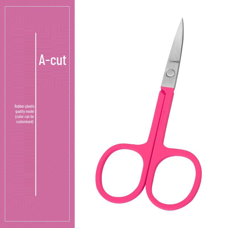 Stainless Steel Eyebrow, Nose, and Beauty Scissors with Round, Curved, and Pointed Heads