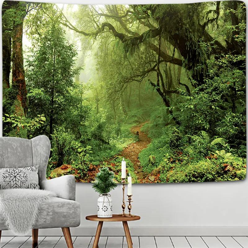 Forest Tree Scene Tapestry Room Wall Art Home Bedroom Aesthetic Y2K Decor Wall Hanging