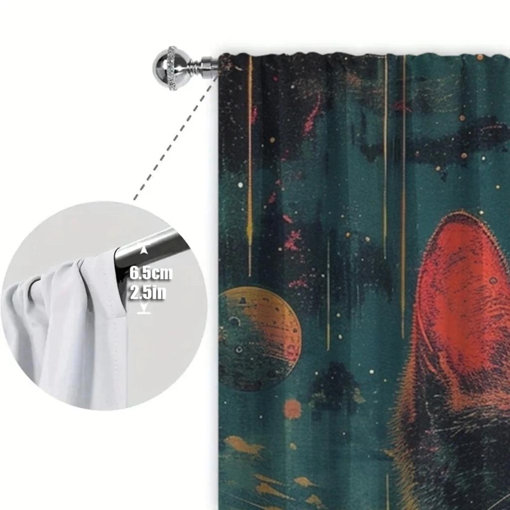 War Between Cats Humans Printed Curtain Home Decor Window Treatment Bedroom Kitchen Living Room Curtains Made Of Polyester With Rod Pocket Great