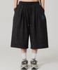 PEACE MAKER Pce Side Double Pleated Wide Bermuda Sweat Shorts (Leopard Print)