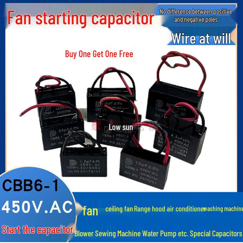 Condensatore di avviamento per ventilatore da soffitto CBB61 1,2-5UF 450V per ventilatori e cappe aspiranti