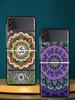 Indian Pattern Mandala Hard PC Phone Case For Samsung Galaxy Z Flip 7 6 5 4 Black Cover For Galaxy Z Flip3 Foldable Fundas Shell