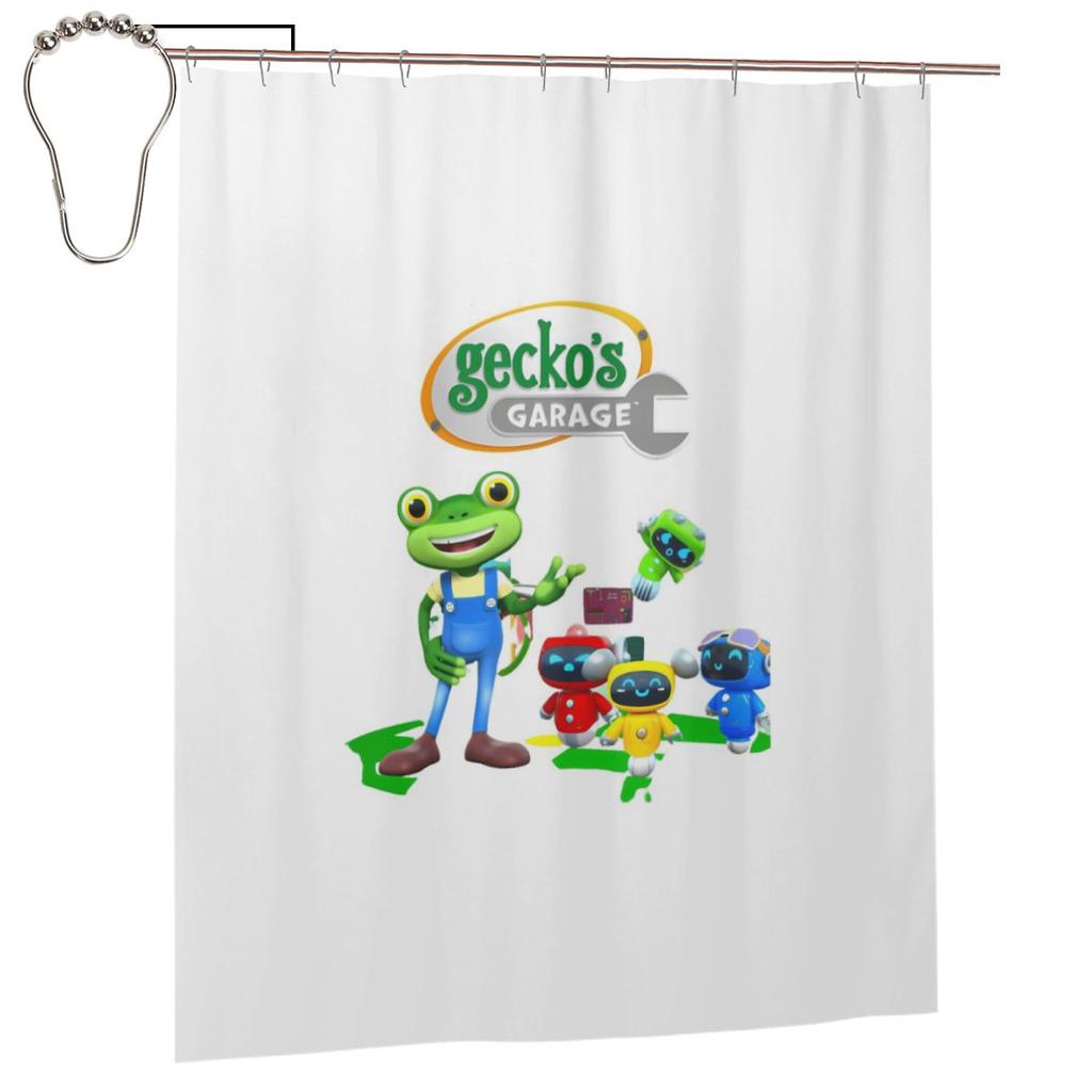 Geckos Garage Shower Curtain Bathroom Polyester Waterproof Bath Curtains With Hooks