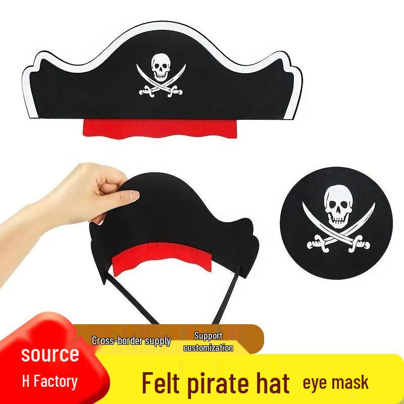 Pirate Hat Headband with Eye Patch - Perfect for Halloween, Parties, and Masquerades.