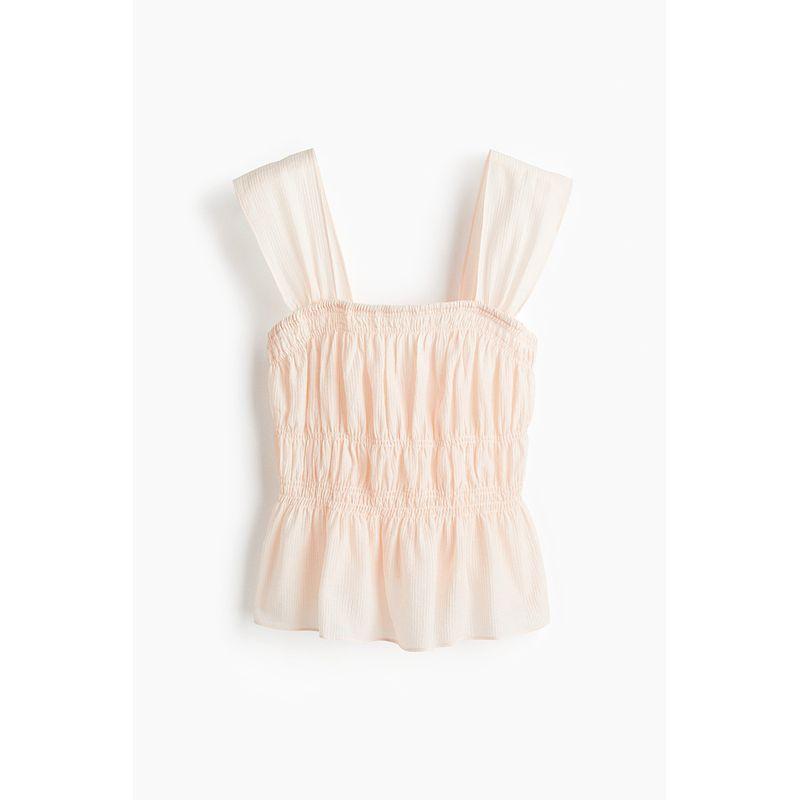 

HM 2025 Summer New Women clothes Draped Top 1288016 Soft pink 150/76(XXS)