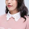 Perfect Match Women New Flower Embroidery False Collar Female Black White Shirt Fake Collar Tie Vintage Detachable Collar Lapel Blouse Top