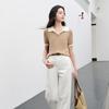 Sancai Slim-Fit Cable Knit Polo Sweater