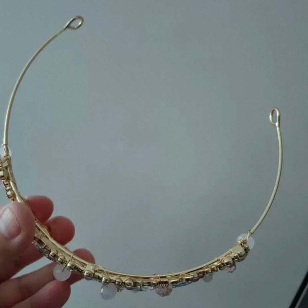 Elegant Pink Floral Crown Shiny Princess Rhinestone Tiara Ancient Crown Hair Accessory  Wedding