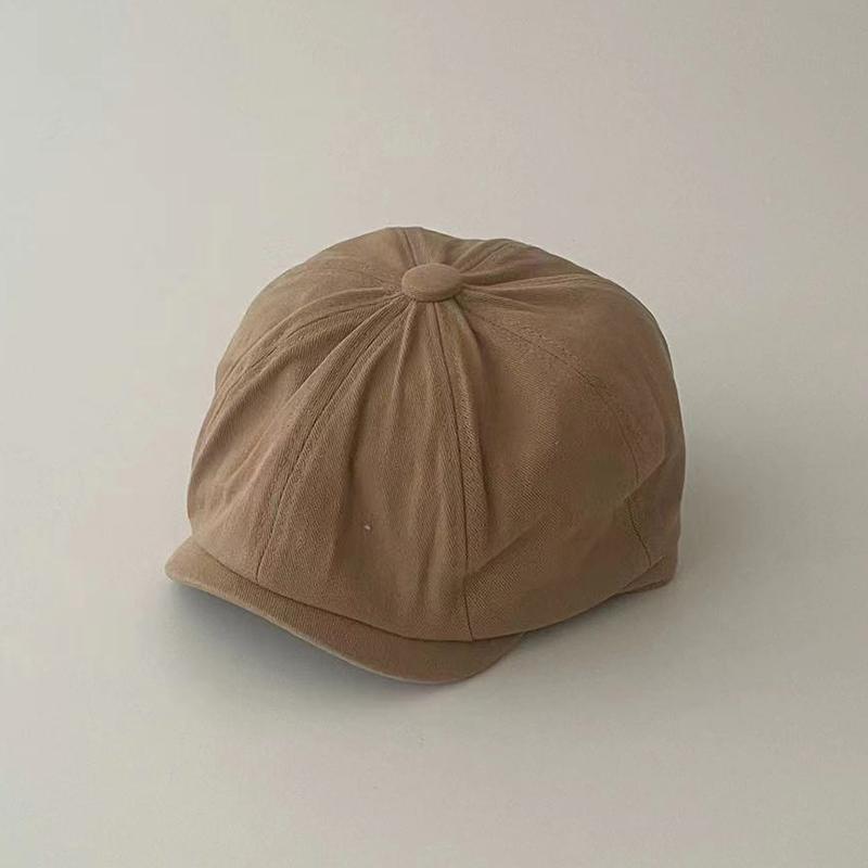 

Модный детский берет однотонный с вышивкой буквы детская кепка газетчика повседневная для мальчиков и девочек солнцезащитная шляпа хаки