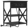 Nightstand with Shelf 2 Pcs Black Oak Effect 41 X 31 X 51 Cm