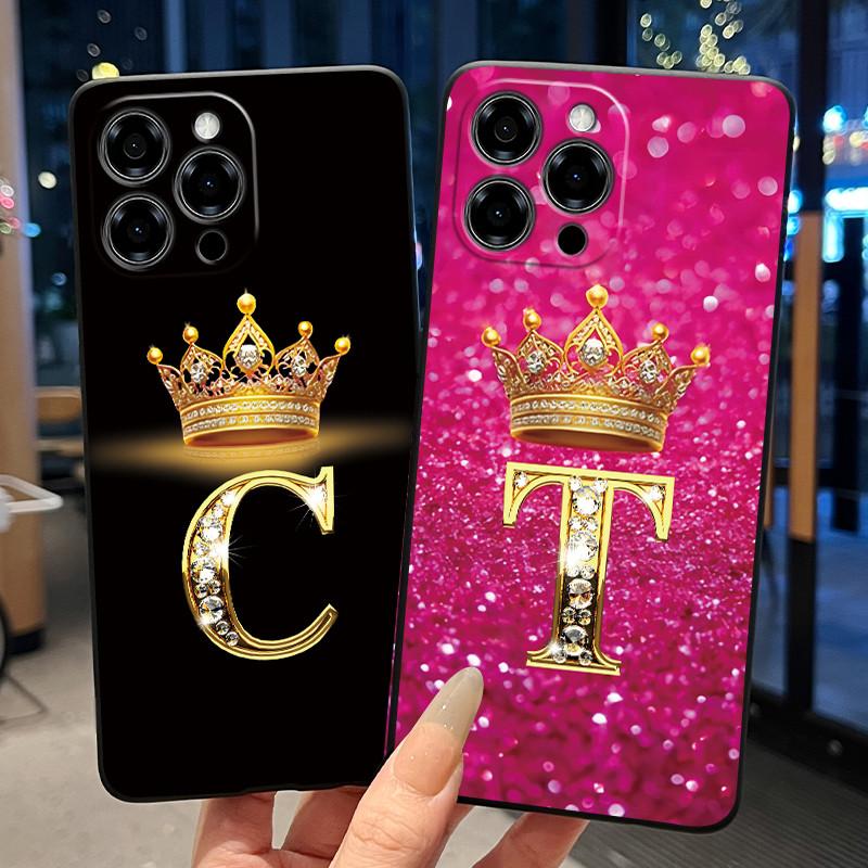 Glitter Crown Lucky Letter Pattern Shockproof Couple Phone Case For Doogee Note 58 58 Pro Casing Soft Silicone Black Cover