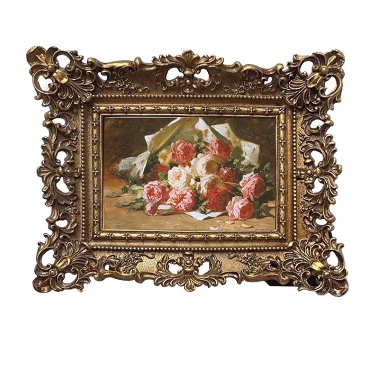 European Vintage Artistic Luxury Relief Photo Frame Resin Adornments Home Room Wall Murals Picture Frame Decoration Accessories