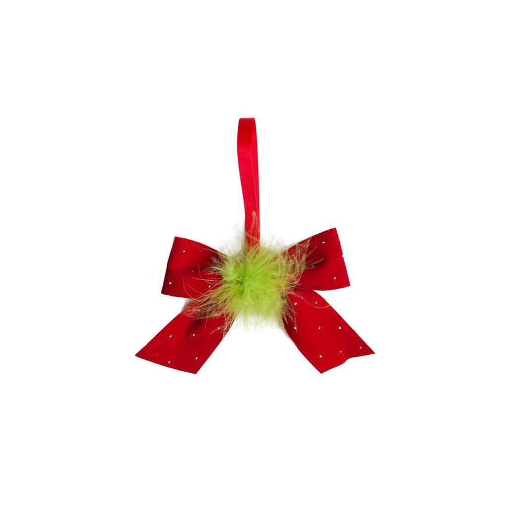 Vánoční plyšové přívěsky, mašle, ozdoby na vánoční stromek, aranžmá vnitřní scény, rekvizity pro fotografie