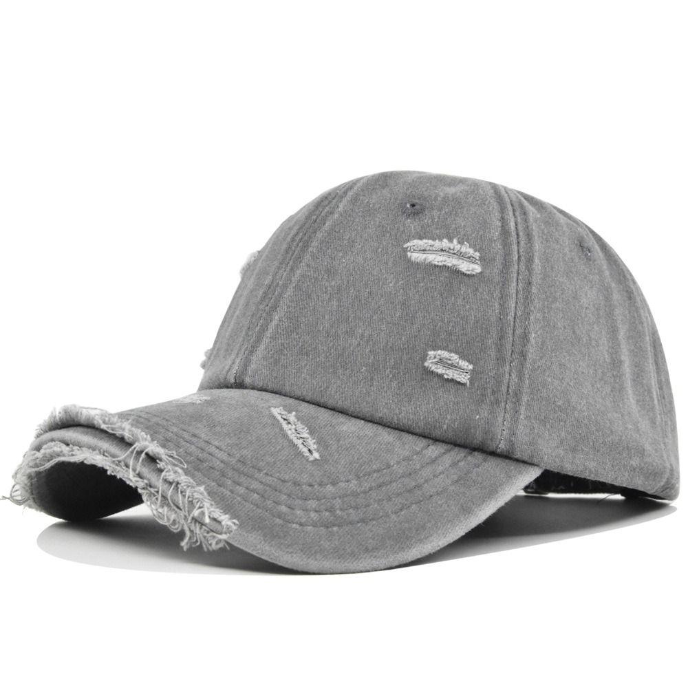 Distressed Baseball Hats Broken Hole Sunscreen Hats Fashion Peaked Cap  Man Women Outdoor Sports