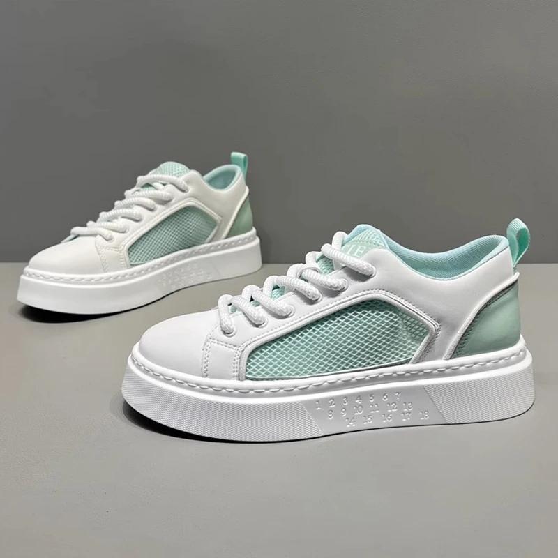 Fashion Original mens sneakers Fashion Comfortable Hiking shoes Summer Hollow mesh breathability Leisure flat white Shoes masculi