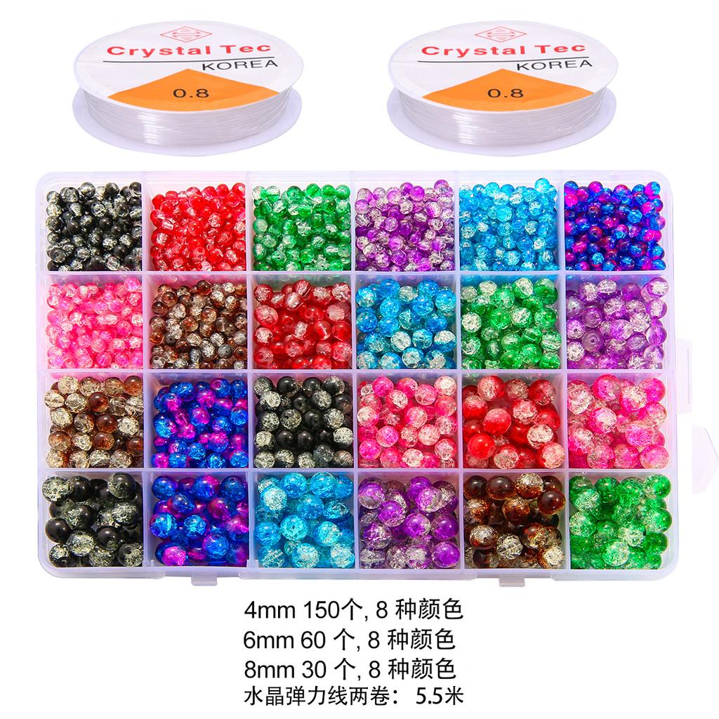 8mm Glas Gelee Kristall Runde Perlen Materialpaket Handgemachtes DIY Armband Zubehör Set Perlen Set