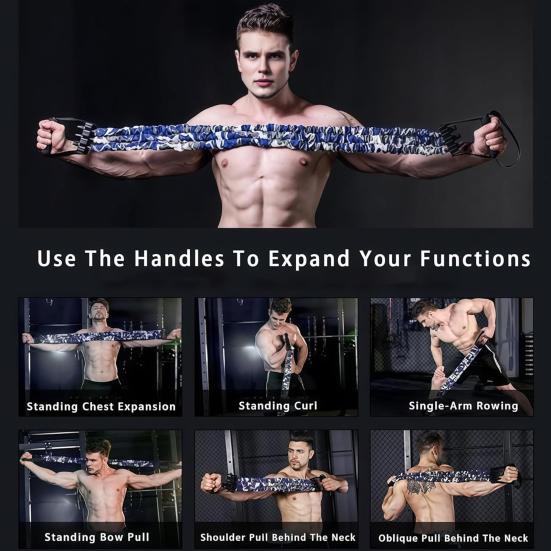 Adjustable Resistance Band with Detachable 3-Tube Chest Expander Shoulder Stretcher Men Strength Training Fitness Full Body Stretching Band