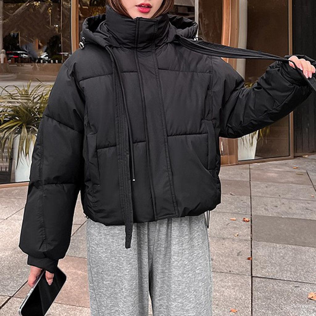 Winter Women's Cotton Down Coats Casual Hooded Jacket Parkas Streetwear Lady Chic Outerwear Thick Warm Padded Coat