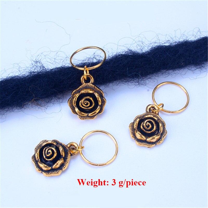 5Pcs/Lot Golden Silver Hair Braids Beard Beads Hair Styling Tools Dreadlock Dread Hair Clips Rings Hair Accessories for Women
