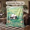 Panda Bamboo Forest Adventure Theme Throw Blanket Custom Name Text Personalized Blanket Soft Cozy Blanket for Home Sofa Bed