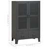 Storage Cabinet Industrial Style Anthracite 70 x 40 x 115 cm Metal