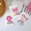 2 forcine per capelli coreane con glitter Kawaii per ragazze, cartone animato, unicorno, arcobaleno, floreale, scintillante, fermagli per capelli, copricapo per bambini, accessori per capelli