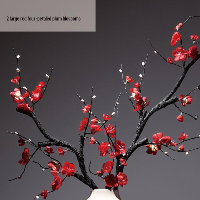 Elegant Pink Plum Blossom Dried Flower Bouquet for Home Decoration