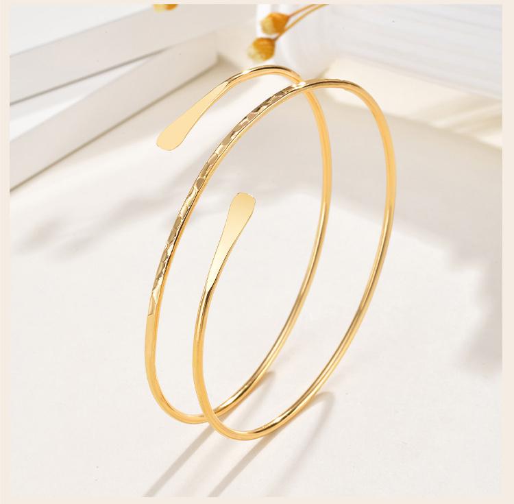 Bracciale da braccio semplice con polsino superiore per donna, Braccialetti geometrici alla moda, Gioielli regolabili