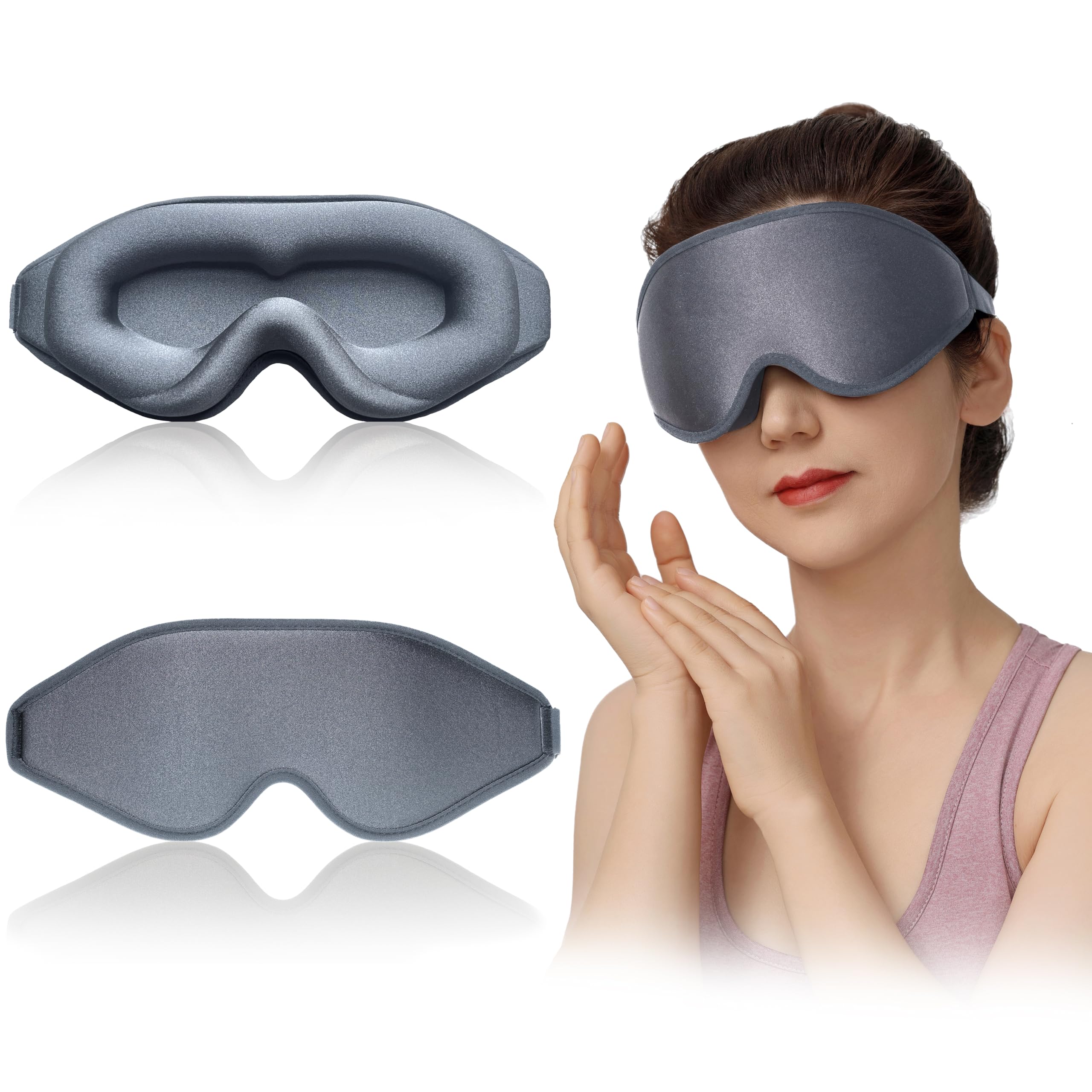 

TTYRAN Eye 3D Маска для сна для спокойного сна, легкая, без шелковистой памяти, регулируемая, подходит для бизнеса и всех сезонов, маска, маска, повязка на глаза, сон, серый